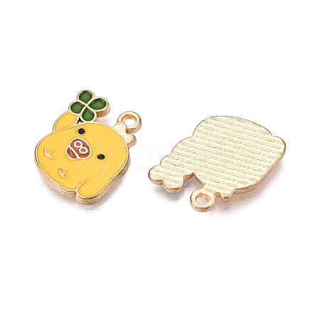 Rack Plating Alloy Enamel Pendants ENAM-T020-12-RS-1