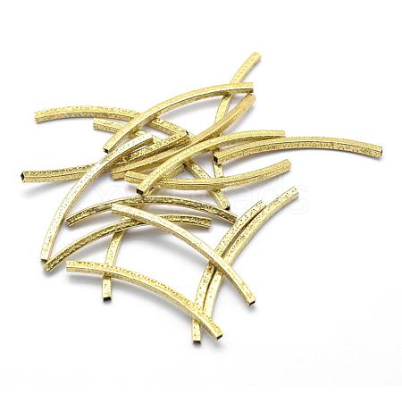 Brass Textured Tube Beads KK-A143-33C-RS-1