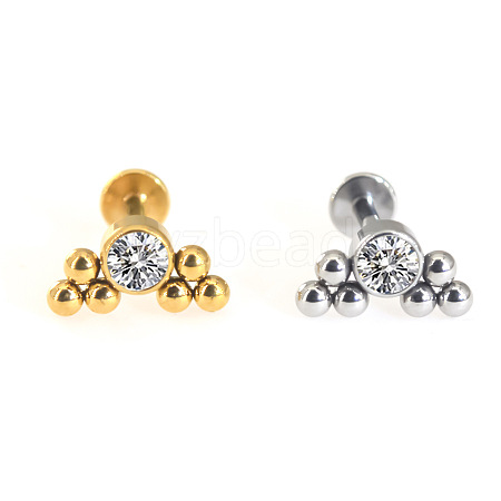 316L Surgical Stainless Steel & G23 Titanium Crystal Rhinestone Labrets for Women Men WG3A239-64-1