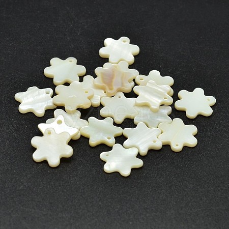 Dyed Freshwater Shell Flower Charms SHEL-M002-02A-1