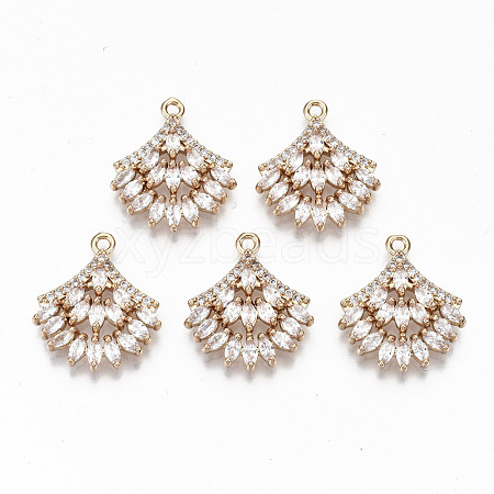 Brass Micro Pave Cubic Zirconia Pendants KK-S359-001A-RS-1