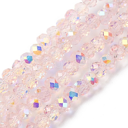 Electroplate Transparent Glass Beads Strands EGLA-A046-01A-15-1