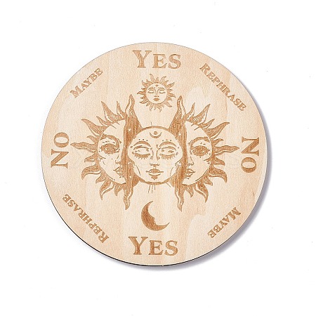 Wooden Carved Cup Mats LS-AJEW-P103-01K-1