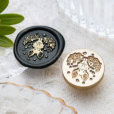 Animal Insect Theme Golden Plated Wax Seal Brass Stamp Head STAM-K001-03G-01-1