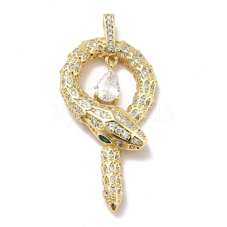 Brass Micro Pave Cubic Zirconia Pendants KK-H433-37G-1