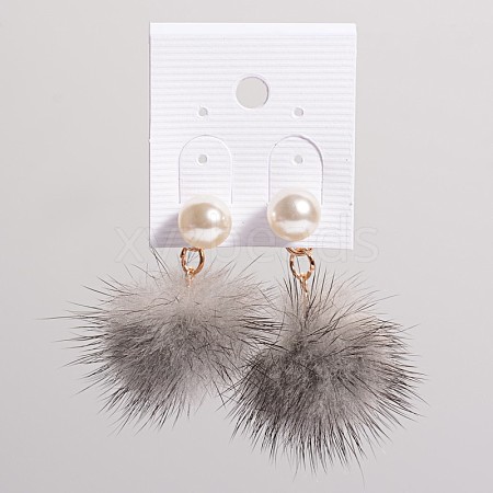 Villus Acrylic Imitate Pearl Dangle Earrings EJEW-O033-04D-1