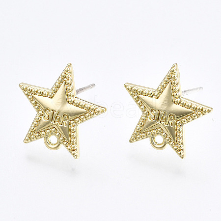 Alloy Stud Earring Findings PALLOY-T064-74LG-RS-1