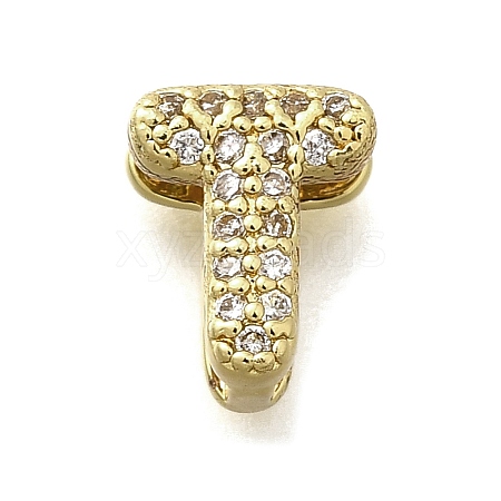 Brass Micro Pave Cubic Zirconia Letter Multi-Strand Links KK-D295-32G-20-1
