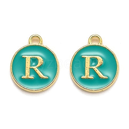 Golden Plated Alloy Enamel Charms ENAM-Q437-15R-1
