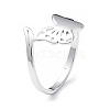 Non-Tarnish 304 Stainless Steel Hollow Out Butterfly Adjustable Ring for Women RJEW-I097-03P-1