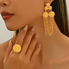 Vintage Alloy Round Tassel Earrings & Ring Sets for Women's Party Wedding LS-KC7338-3