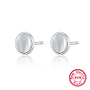 Oval S925 Sterling Silver Inlaid Natural Mother of Pearl Earrings & Bracelet for Women AD7969-1-1