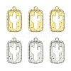 6Pcs 2 Colors Brass Micro Pave Cubic Zirconia Pendants KK-CJ0003-22-1