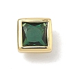 Square Brass Micro Pave Cubic Zirconia Cabochons KK-P345-13G-E07-1