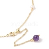 Natural Amethyst & Pearl Beaded Necklaces NJEW-L119-11G-4
