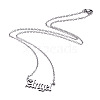 Kissitty 6Pcs 6 Style 304 Stainless Steel Word Pendant Necklace NJEW-KS0001-06P-2