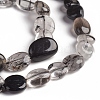 Natural Tourmalinated Quartz/Black Rutilated Quartz Beads Strands X-G-D0002-D53-3