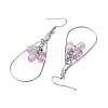 Teardrop 304 Stainless Steel Transparent Glass Dangle Earrings EJEW-JE06404-02-5