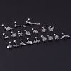 Brass Micro Pave Clear Cubic Zirconia Lightning Bolt Cartilage Earrings WGFE0B0-17-2