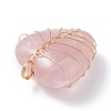 Natural Rose Quartz Pendants PALLOY-JF01104-01-4