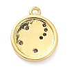 Brass Micro Pave Cubic Zirconia Pendants ZIRC-P085-32G-3