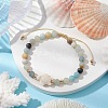 Natural Flower Amazonite Round Beaded Braided Bead Bracelets BJEW-JB10692-02-2