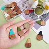 14Pcs 7 Styles Opaque Resin & Transparent Foil Resin Pendants RESI-SZ0001-81-5