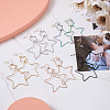 Yilisi 5Pairs 5 Colors Interlock Double Open Stars Dangle Earrings EJEW-YS0001-03-4