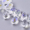 Electroplate Glass Faceted Teardrop Beads Strands X-EGLA-D014-38-3