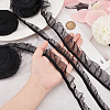 FINGERINSPIRE 15 Yards 3 Styles Nylon Pleated Lace Ribbon OCOR-FG0001-78-3