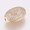 Brass Micro Pave Cubic Zirconia Beads KK-P116-21-2