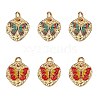 6Pcs 2 Style Rack Plating Brass Enamel Pendants KK-SZ0006-13-1