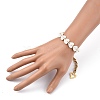 Heart Natural Freshwater Shell Links Bracelets BJEW-JB05439-01-4