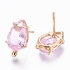 Transparent Brass Stud Earring Findings KK-S365-005-A02-2