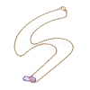 Dyed Natural Quartz Crystal Bullet Pendant Necklaces NJEW-JN04536-3