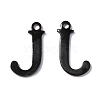 304 Stainless Steel Alphabet Charms STAS-H122-J-EB-1