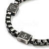 304 Stainless Steel Enamel Box Chain Anchor Link Bracelets for Women BJEW-G717-15B-2