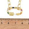 Brass Paperclip Chain Necklaces with Colorful Cubic Zirconia Oval Carabiner Locks for Women NJEW-JN06462-4