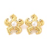 Brass Stud Earrings for Women EJEW-U015-18G-1