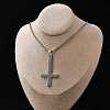 304 Stainless Steel Inverted Cross Pendant Box Chain Necklaces NJEW-NH0001-07P-2