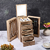Large Capacity Wooden Multi-Layer Jewelry Organizer Boxes with Mirror & 4 Drawers CON-WH0117-02-4