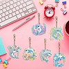 6 Styles Summer Flower Dolphin DIY Diamond Keychain Painting Kit PW-WG95966-01-2