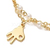 Brass Charms Double Layer Bracelets for Women BJEW-P342-03G-2