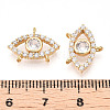 Brass Pave Clear Cubic Zirconia Charms KK-N254-170G-3