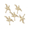 Brass Pave Clear Cubic Zirconia Connector Charms KK-E068-VB360-4