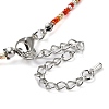 Glass Beaded Necklace NJEW-Z029-05P-3