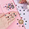 Unicraftale 48Pcs 8 Colors Electroplated Natural Quartz Stainless Steel Faceted Heart Charms STAS-UN0056-89-4