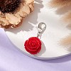 Rose Resin Pendant Decoration HJEW-JM02091-01-2