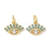 Real 18K Gold Plated Brass Micro Pave Cubic Zirconia Pendants KK-L209-039G-02-1