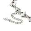 Non-Tarnish 304 Stainless Steel Rhombus Link Chains Bracelets for Men & Women BJEW-D042-02P-3